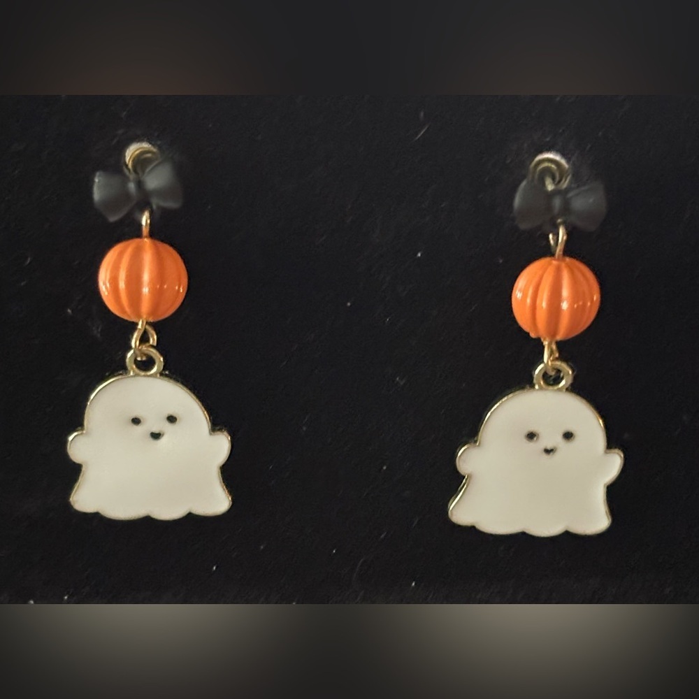 Ghost and Pumpkin Earrings
